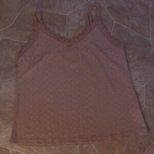 Womens / Juniors Tan HOTOUCH Cami Top - Eyelets - Size L - Adjustable Straps